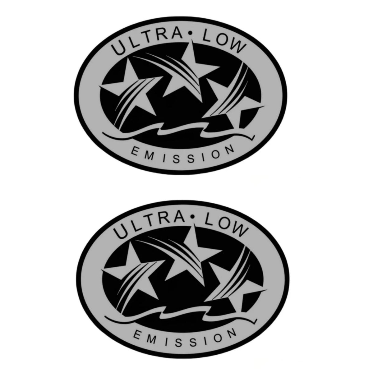 2xUltra Low Emission 3 Star California DOT Outboard Graphic Sticker Decal Silver