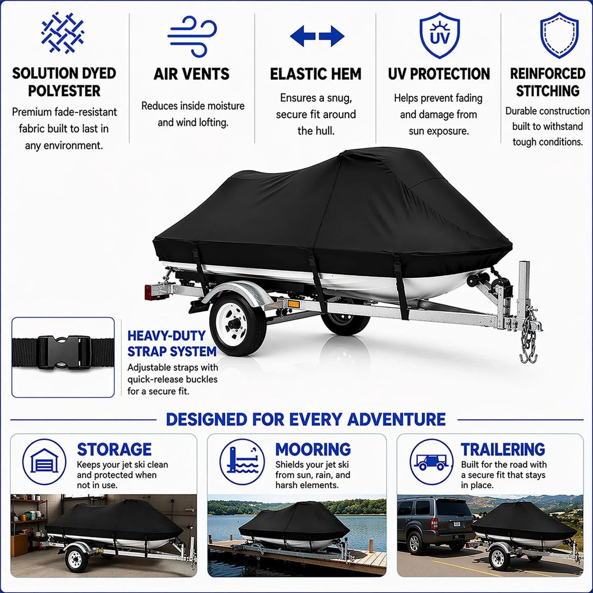 Jet Ski Cover for Sea Doo Spark TRIXX 3up (2018–2019) All Weather