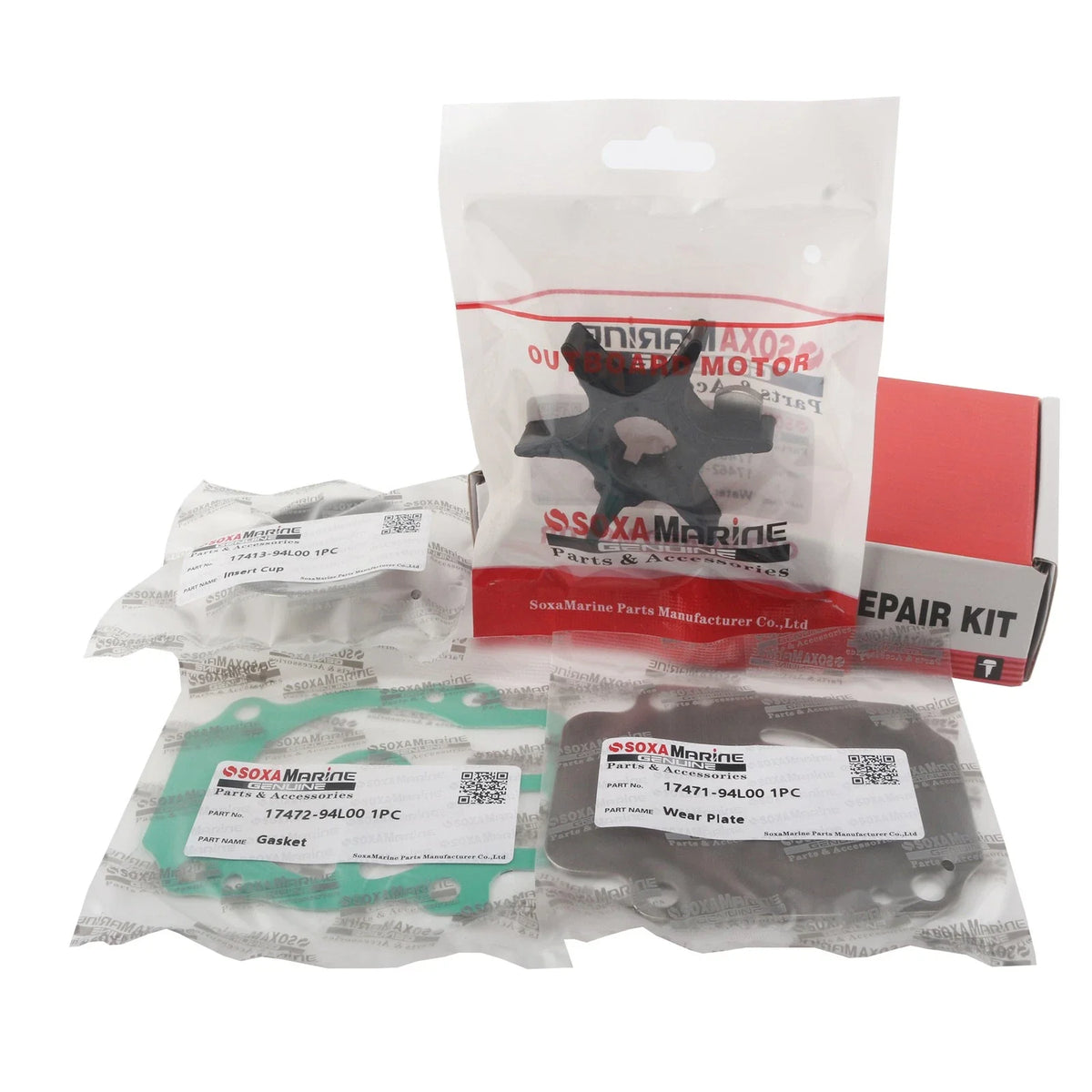 Water Pump Impeller Repair Kit for Suzuki DF25A/30A (25-30 HP) 17400-94L01
