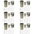 6 Pack: Piston Liner Kit Fits John Deere Replaces RE64509