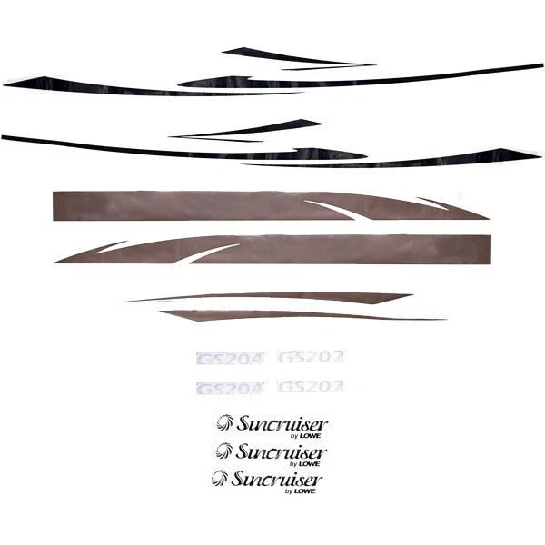 Lowe Boat Graphic Decals 2007542 - Suncruiser Black Brown (set of 13)