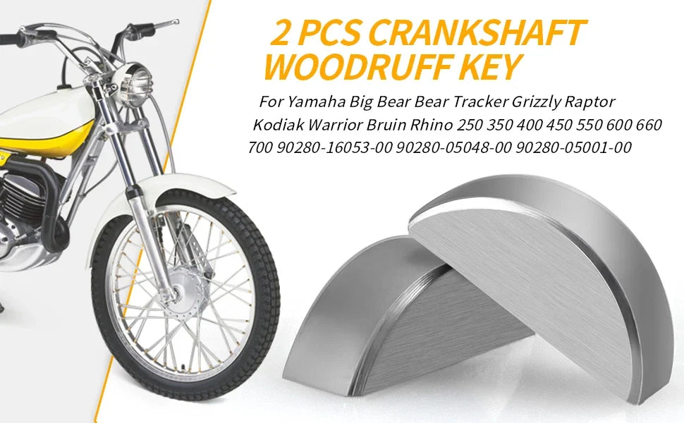 Crankshaft Woodruff Key for Yamaha Warrior Bruin 350 Rhino 450 660 700 Viking VI (1996–2020)