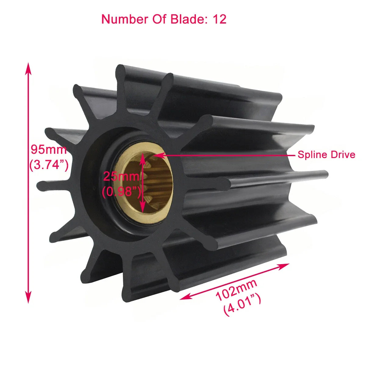 Flexible Impeller for Cummins (4019403, 4933743) Sherwood (18000K) Johnson (09-705B)