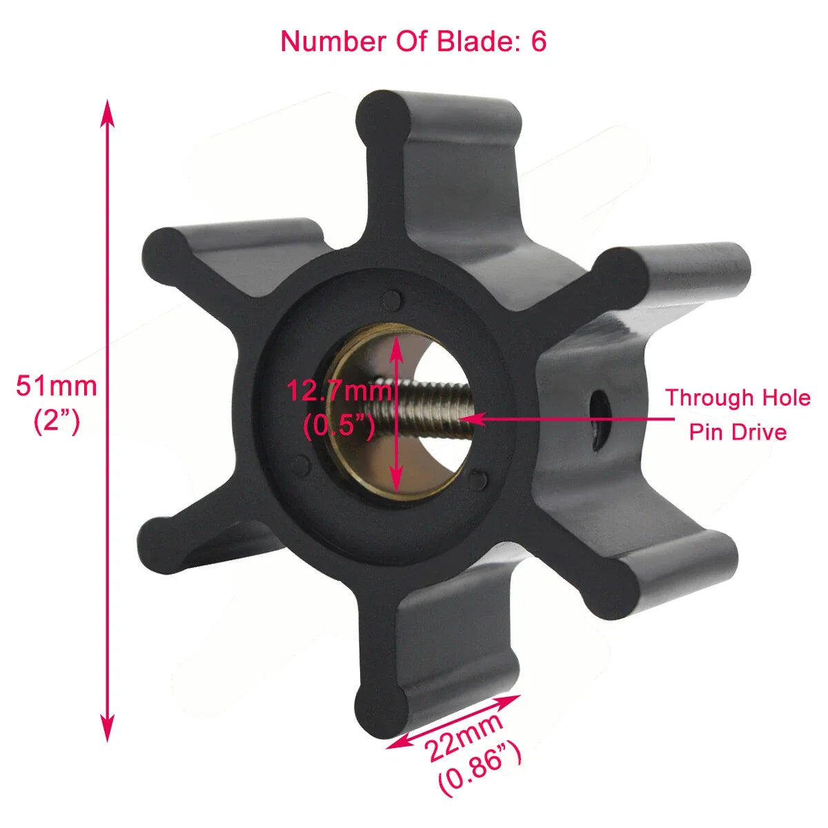 Sea Water Pump Impeller Repair Kit for Perkins Jabsco Johnson (09-1026B-1)