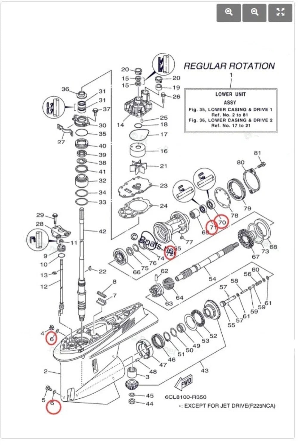Lower Gearcase Oil Seal Kit 93101-30004 90430-08003 for Yamaha 225-300 HP (2000–2023)