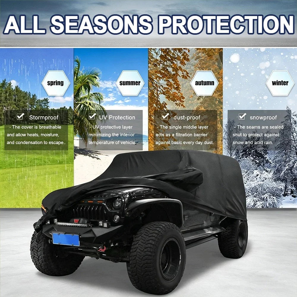 Car Cover for Jeep Wrangler JK JL 4 Door (Outdoor, UV Protection, Waterproof)