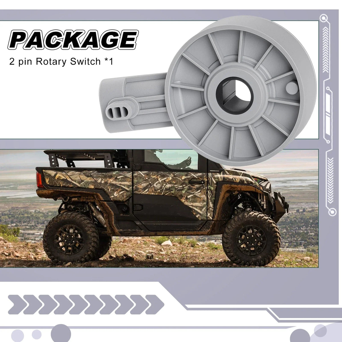 Gear Position 2 Pin Rotary Switch for Polaris RZR 570 (2012–2014)