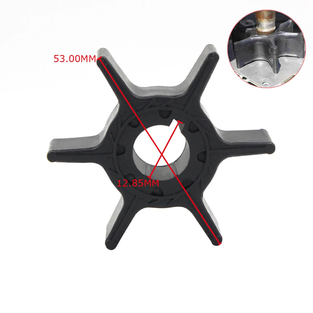 Water Pump Impeller for YAMAHA 2/4-Stroke 8/9.9/15/20 HP Outboard 63V-44352-01