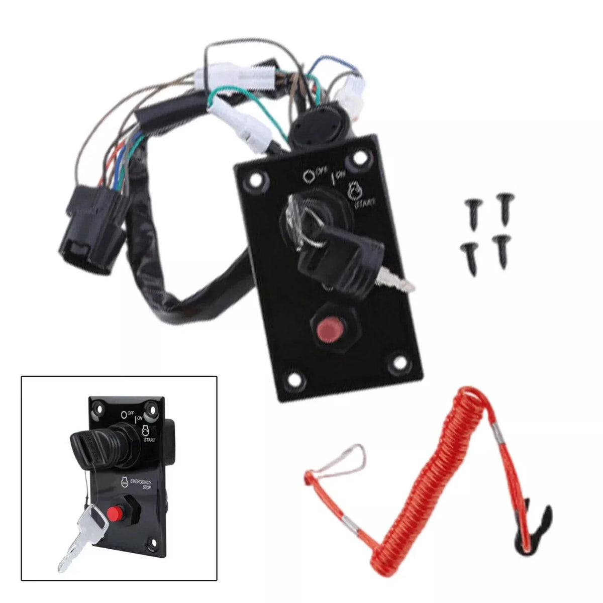 Ignition Key Switch Panel Assembly for Suzuki Outboard (37100-96J24)
