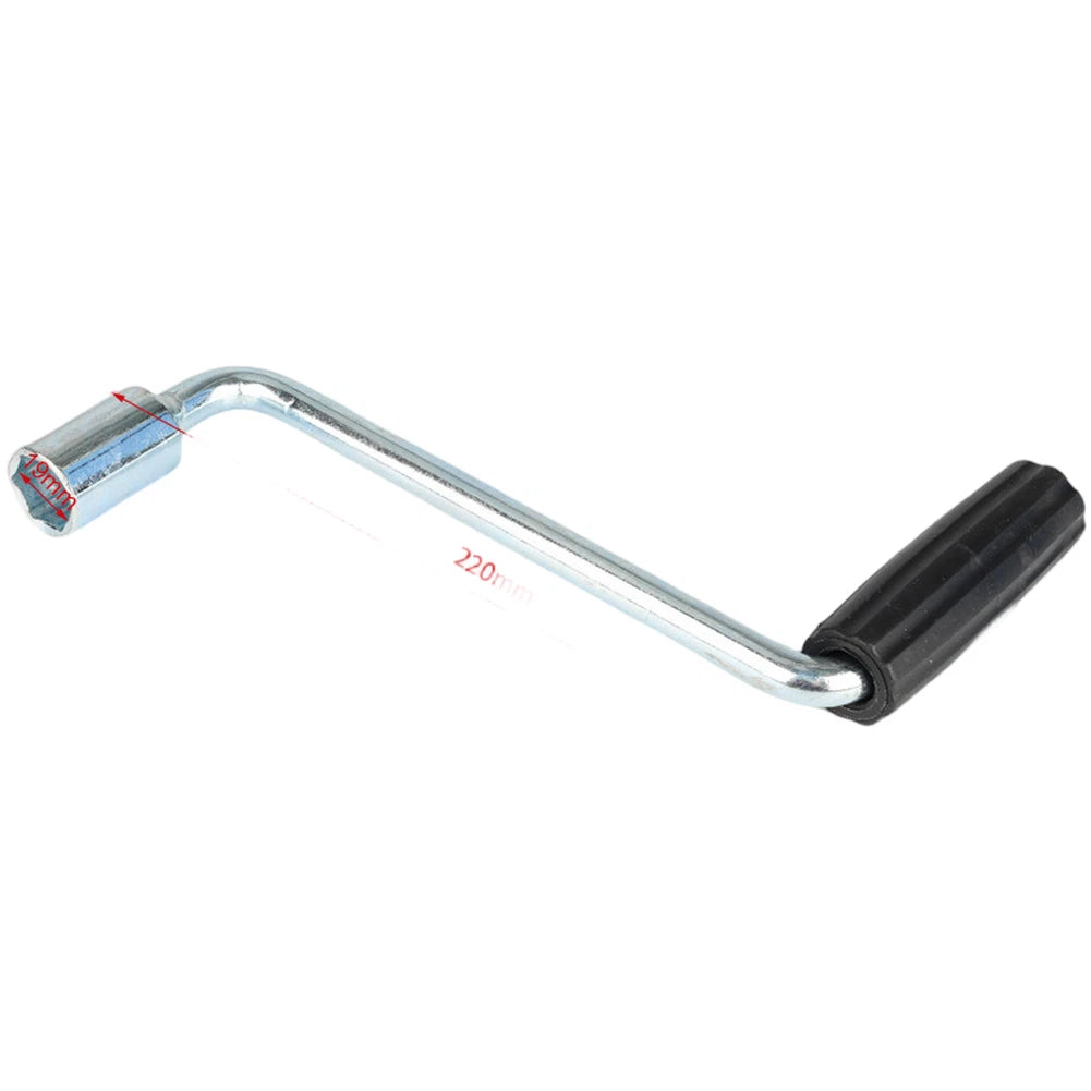Manual Crank Handle 19mm Socket for Trailer Jack Zinc Plated Steel Rust Proof