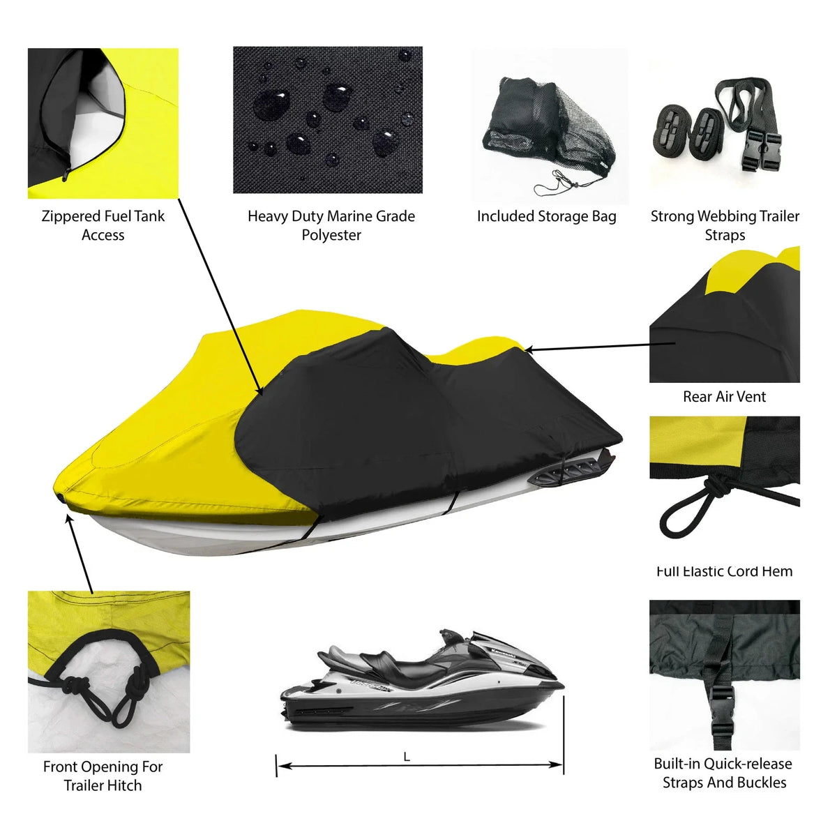 Trailerable Jet Ski Cover for Polaris SLT 700 750 780 (1994–1997)
