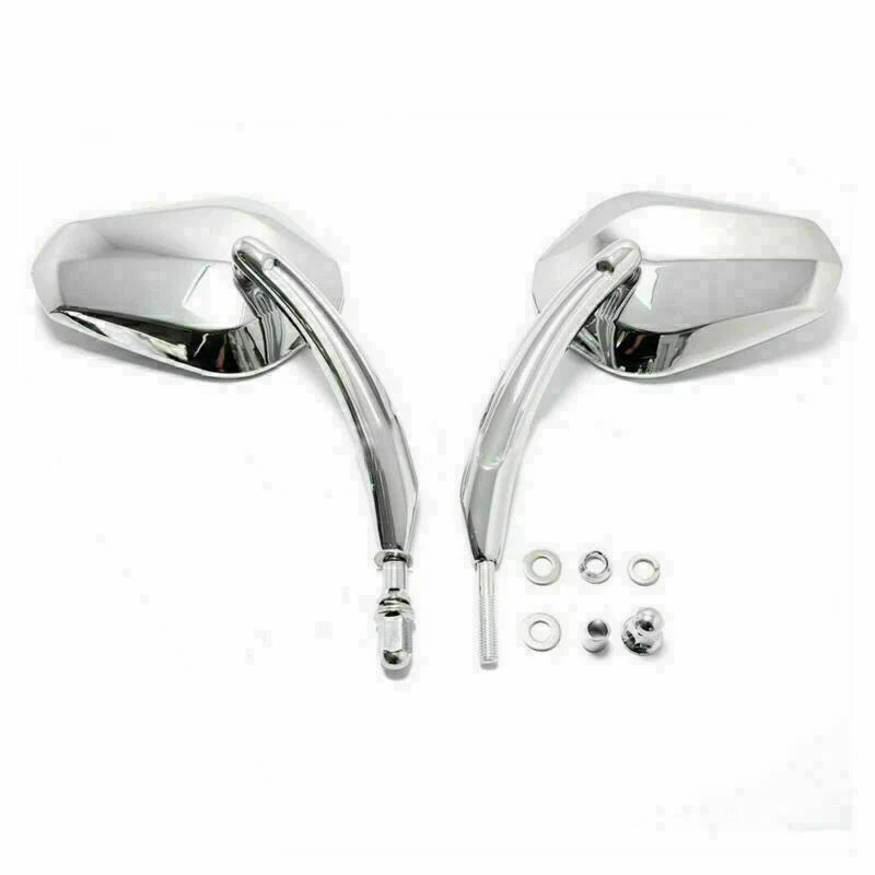 Chrome Classic Long Stem Motorcycle Mirrors for Cruiser Dyna (T9)