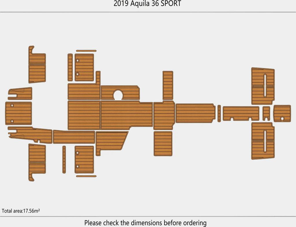 EVA Pads for Aquila 36 SPORT (2019) - Foam Teak Deck Flooring Mat