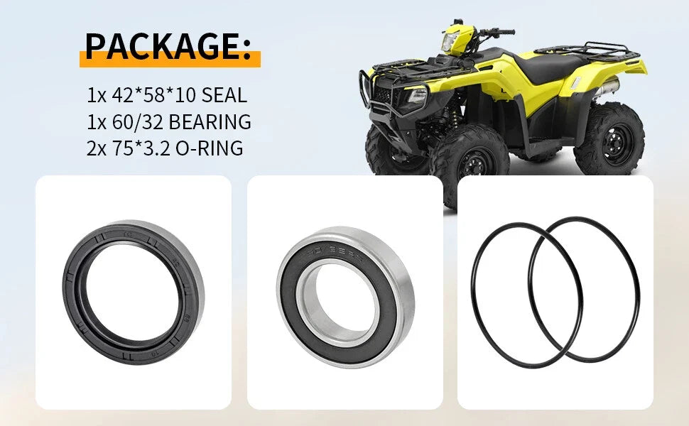 Left Rear Axle Wheel Bearing Seals for Honda Foreman TRX520 (2020–2023)