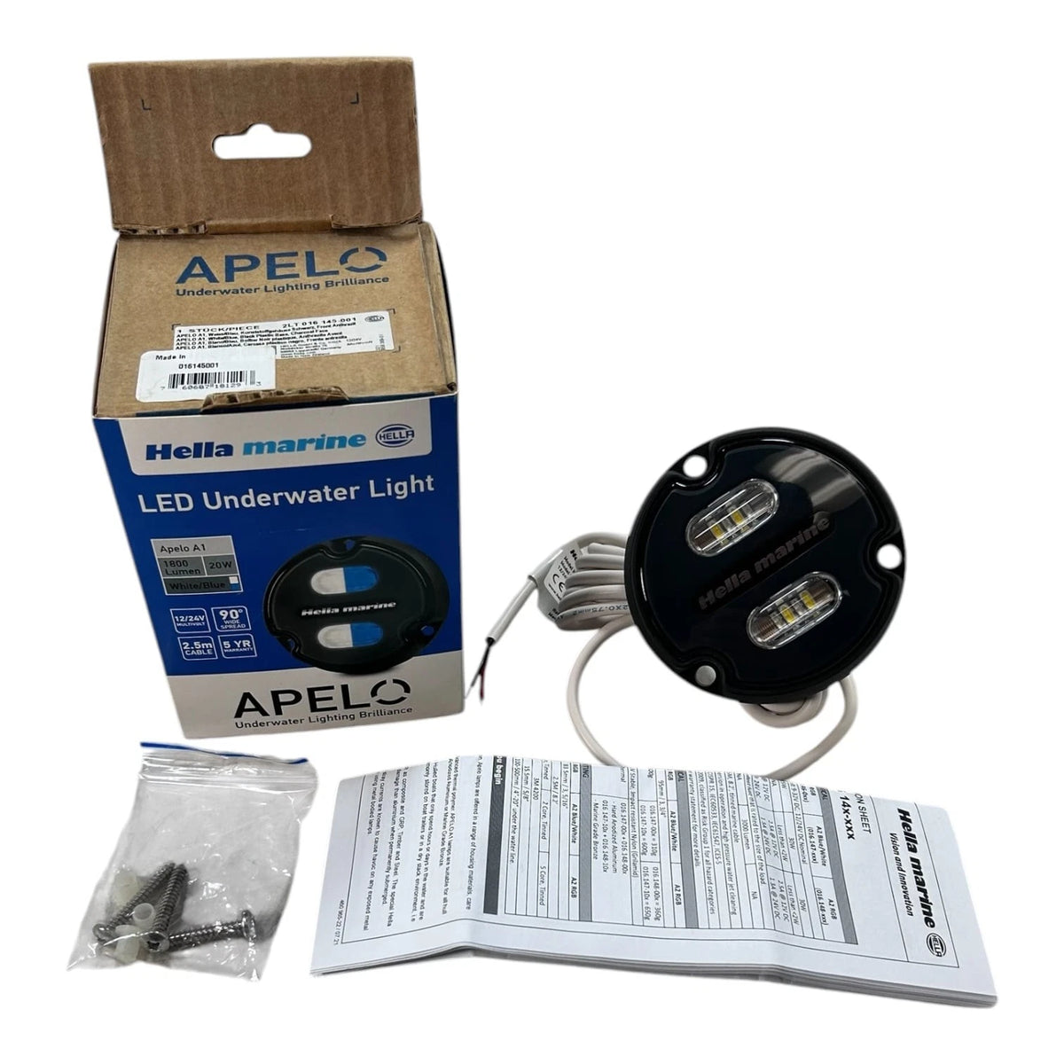 Hella Marine Apelo A2 Marine White/Blue LED Underwater Light 1800 Lumens OEM