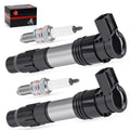 2Pcs Ignition Coils & Iridium Spark Plugs for Kawasaki Ninja 300 (2013–2017)