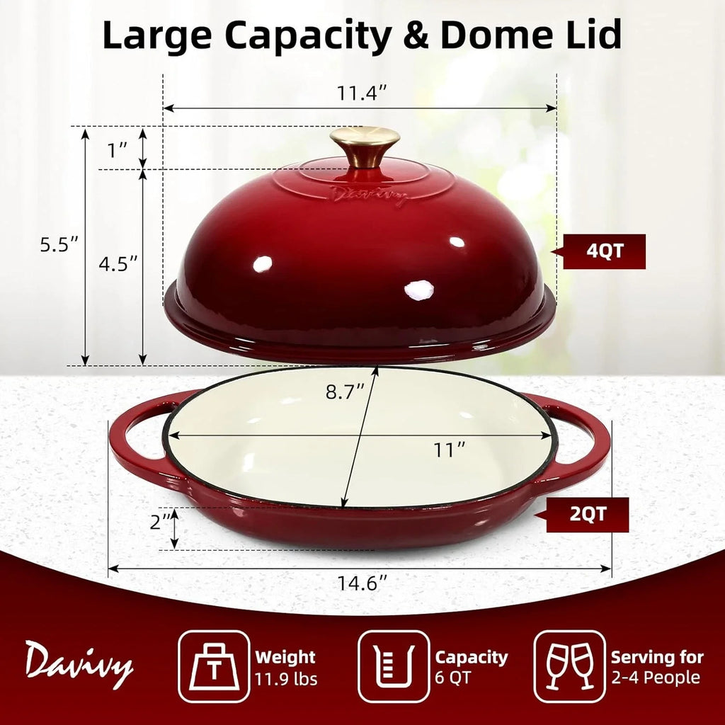 6QT Enameled Dutch Oven for Bread Baking