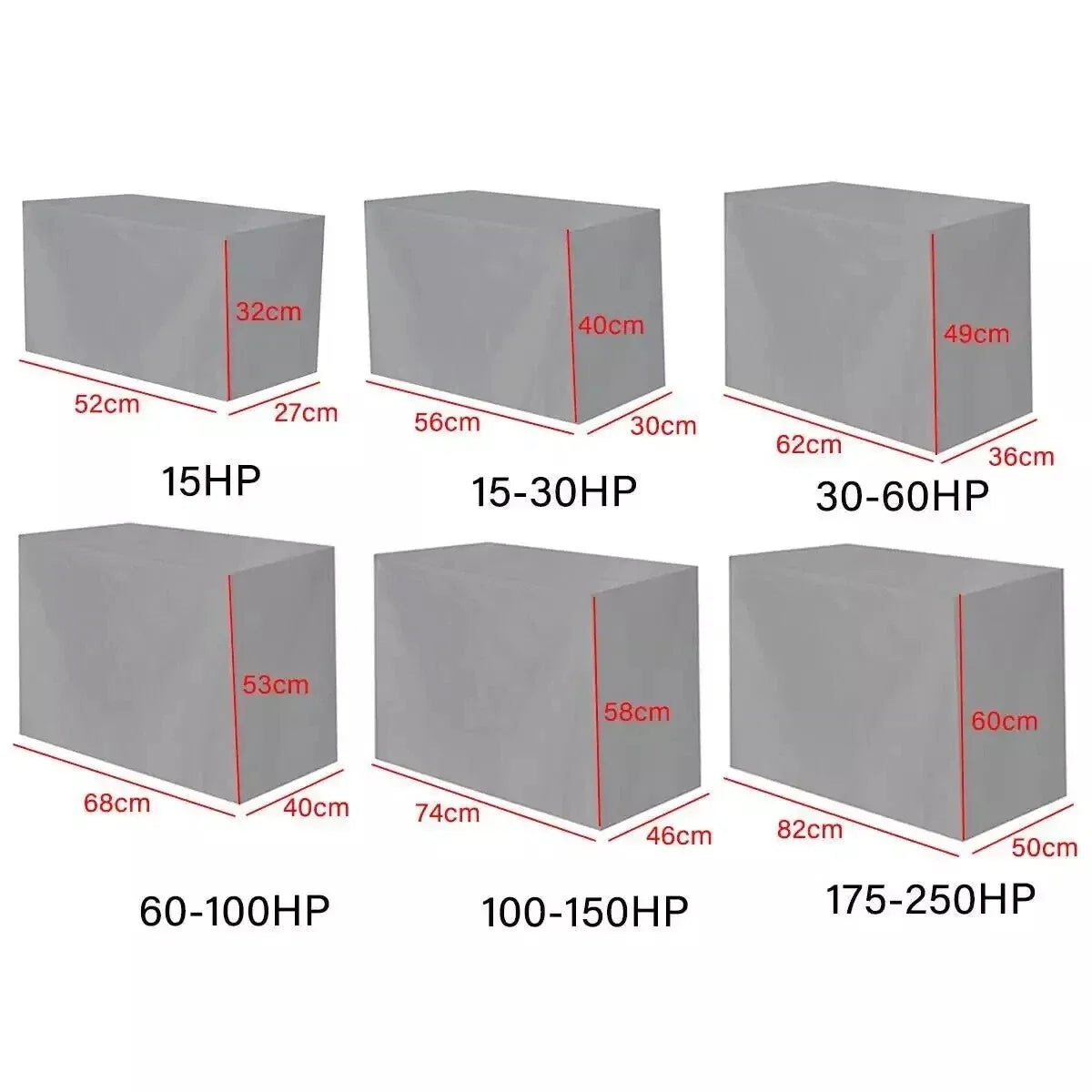 Outboard Motor Engine Cover for Universal (30-60 HP) - Silver Trailerable