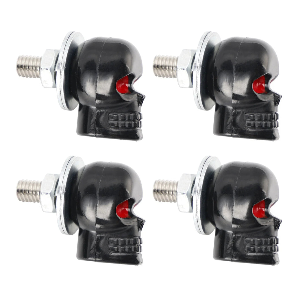 4X Skull License Plate Bolt Screw for Motorcycle Chopper Bobber (Custom)