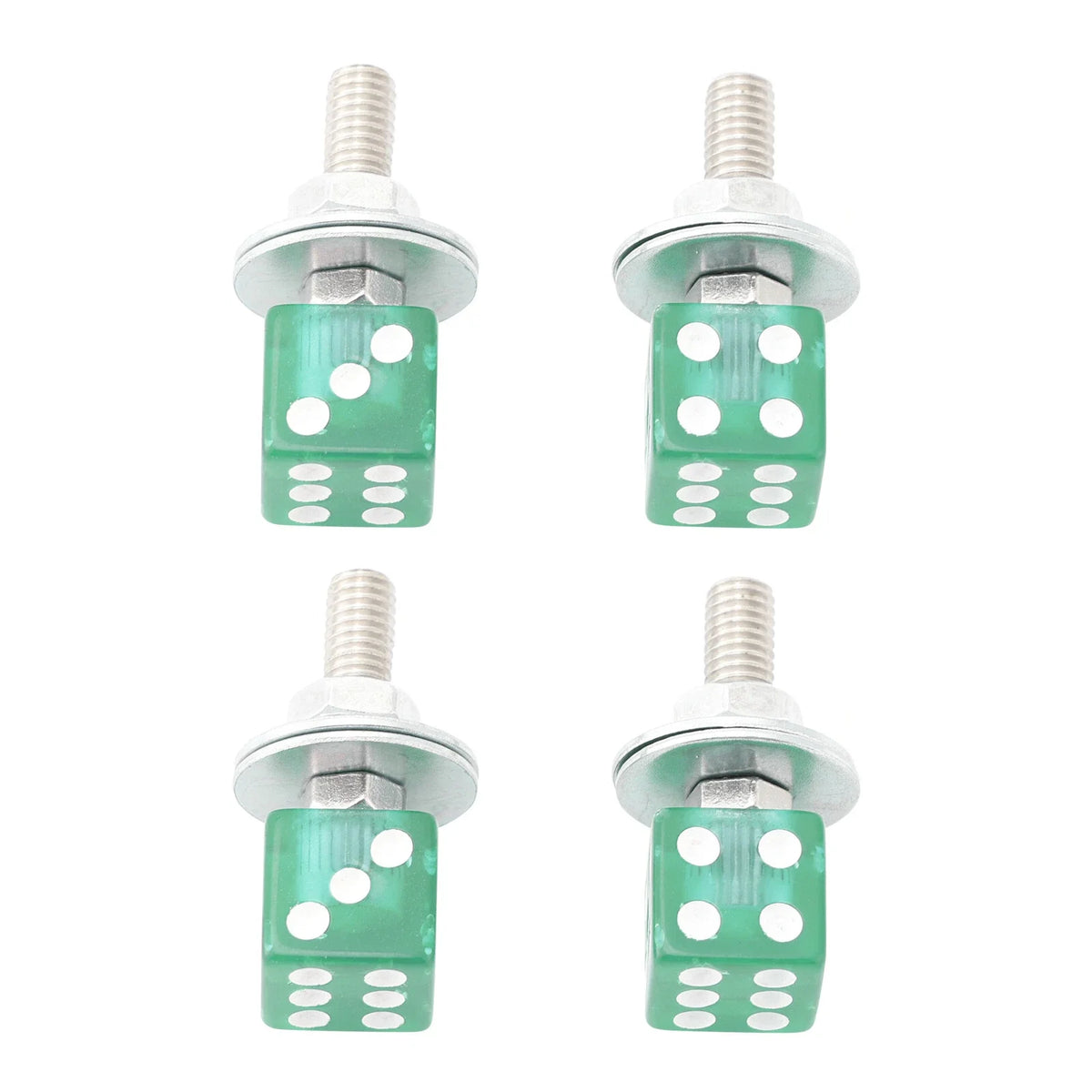 4x Custom Green Plastic License Plate Bolts for Motorcycle Chopper Bobber