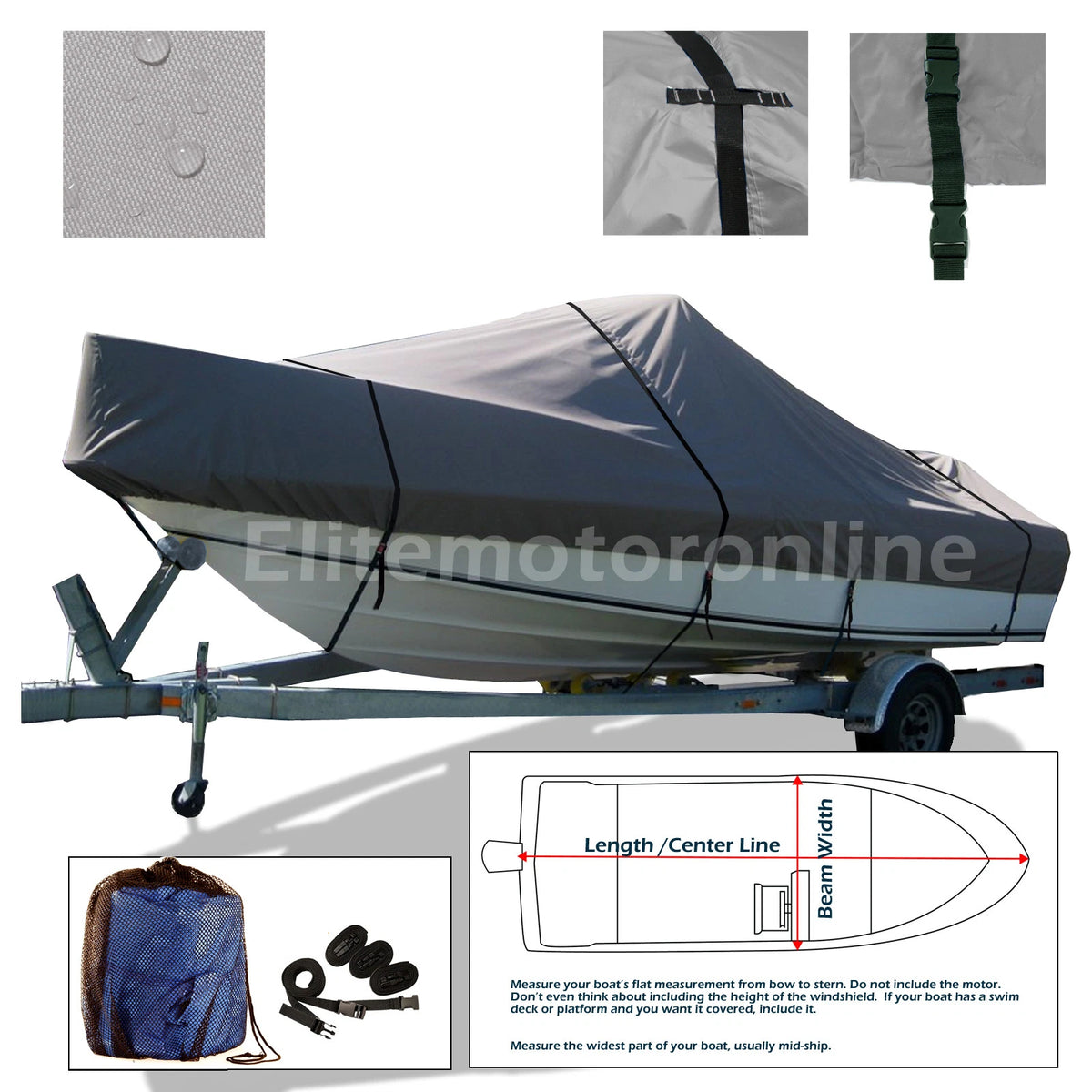 Wellcraft 210 Sportsman Trailerable Fishing Boat Cover Grey Waterproof Durable
