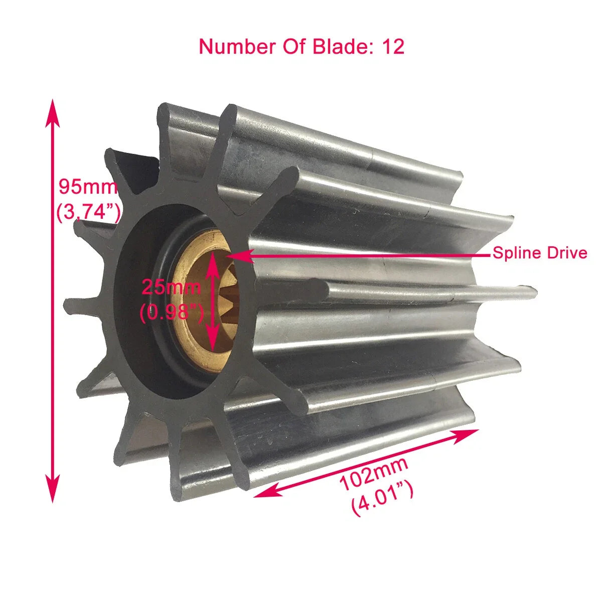 Flexible Impeller for Kohler 8359, JMP 8359-01, CAT 3228595, Cummins 4933742