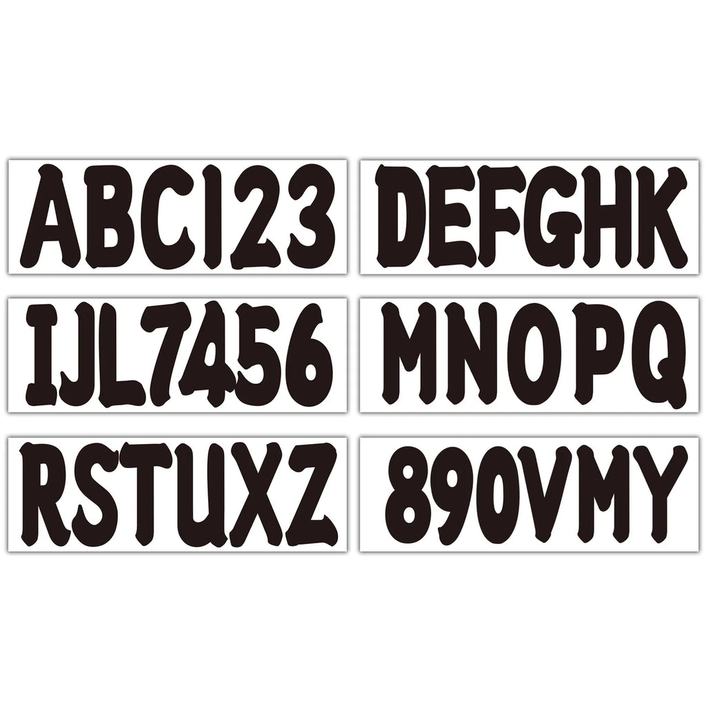 Set of 4 Marine Alpha-Numeric Registration Numbers & Letter Stickers