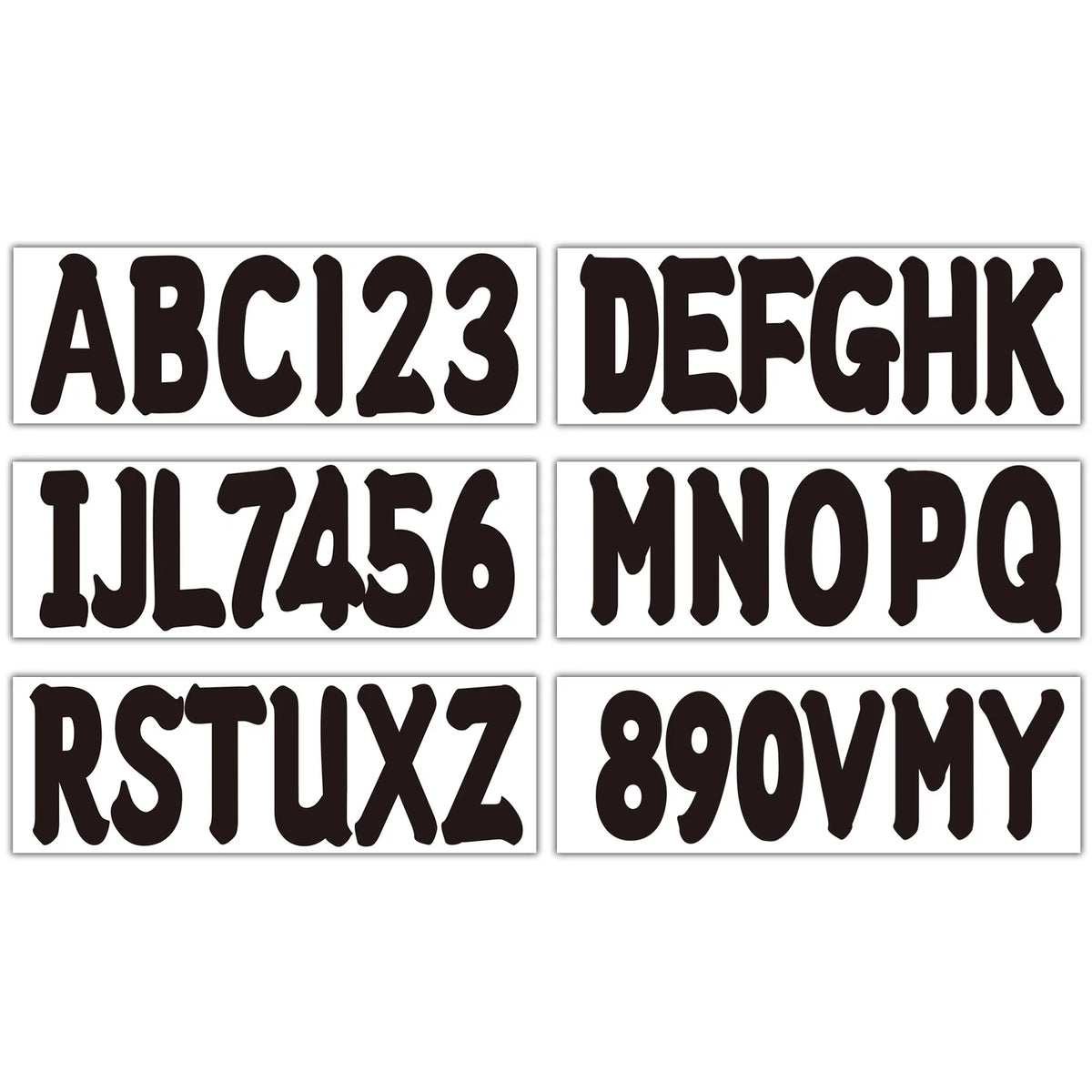 Set of 4 Marine Alpha-Numeric Registration Numbers & Letter Stickers
