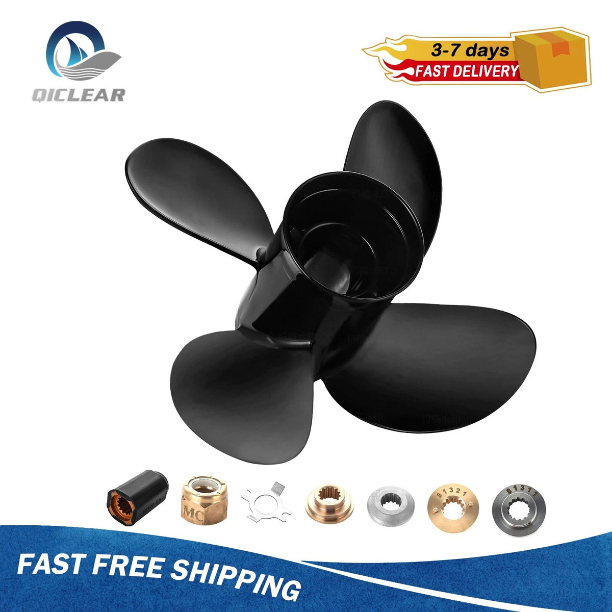 10.3 X 13 - 48-8M8026630 4 Blades Boat Propeller for Mercury 25-70HP, 13 Tooth