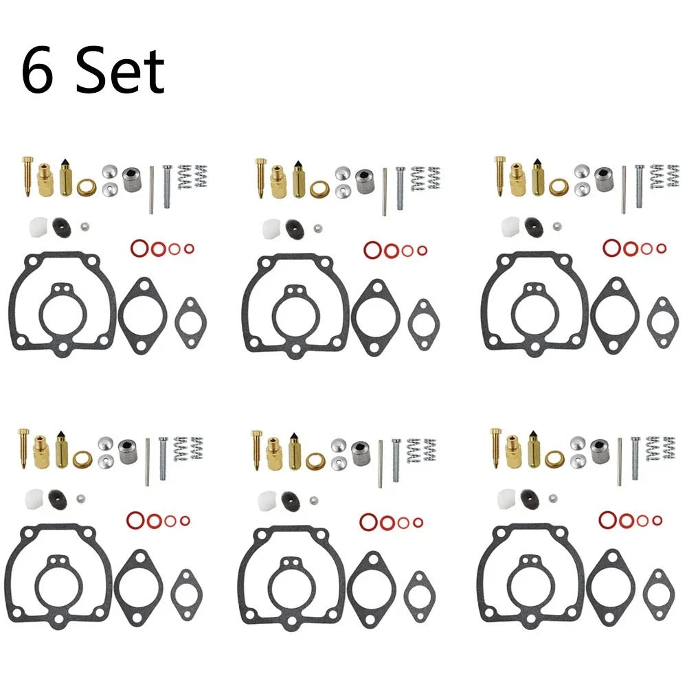 Set of 6 Carburetor Repair Kits for IH Farmall Super H M W4 O4 W6 O6 Tractor