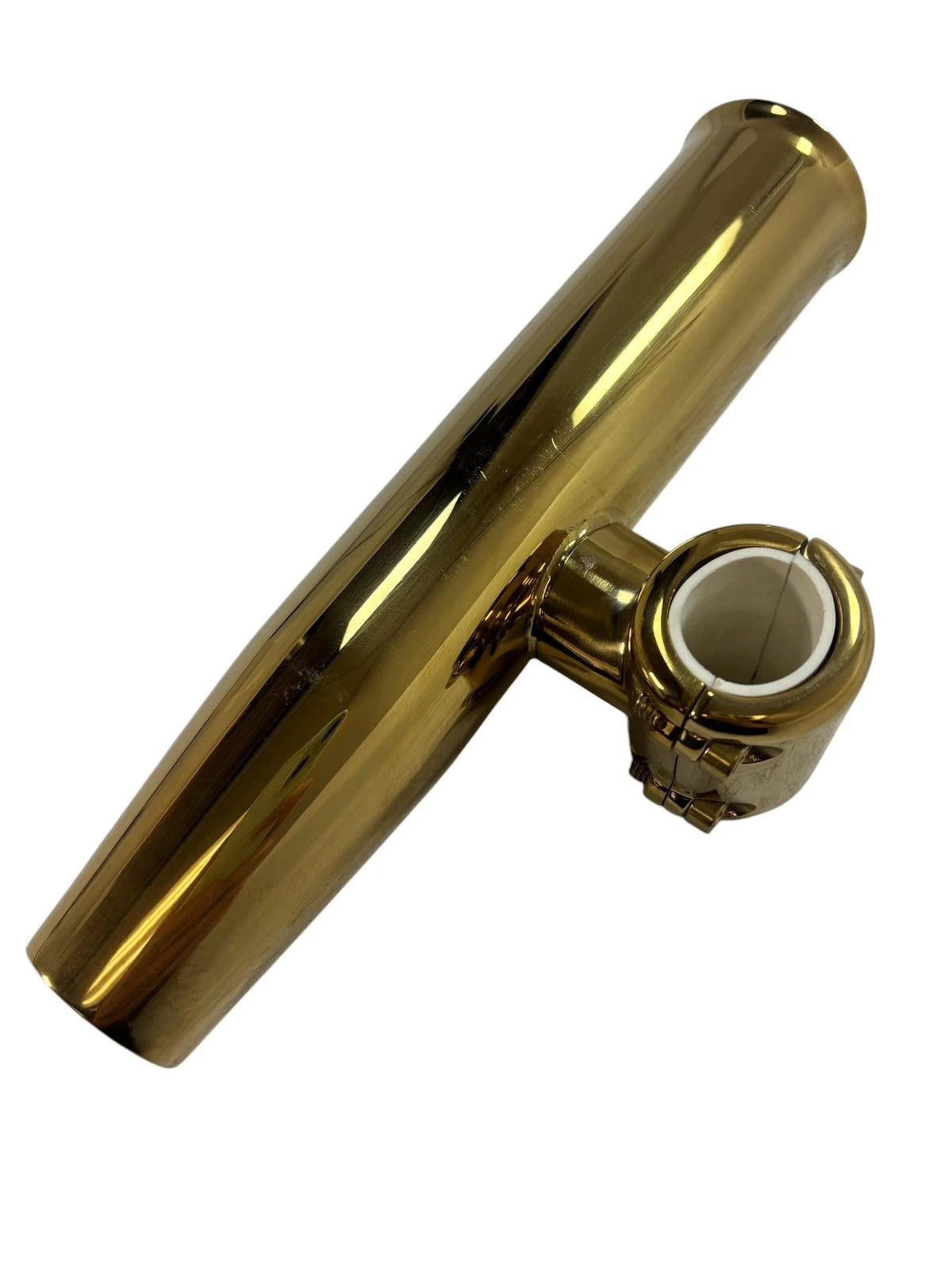 West Marine Gold Stainless Steel Rod Holder, 1 1/8in OD Pipe Horizontal Mount