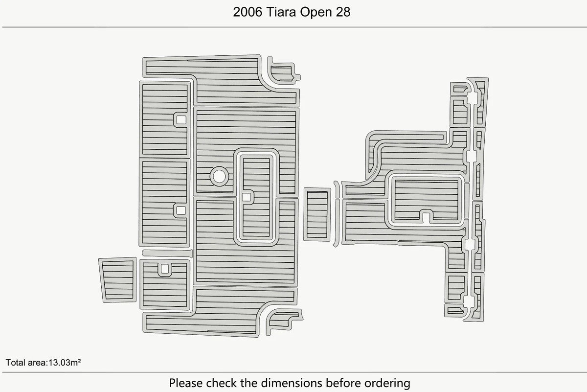EVA Pads for Tiara Open 28 (2006) - Foam Teak Deck Flooring Mat