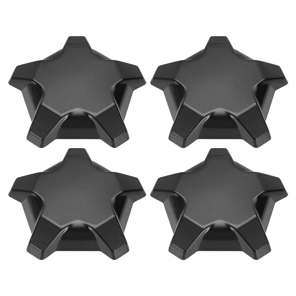 Set of 4 Matte Flash Black 5 Lug Rim Caps for Polaris RZR Pro R (2022–2024)