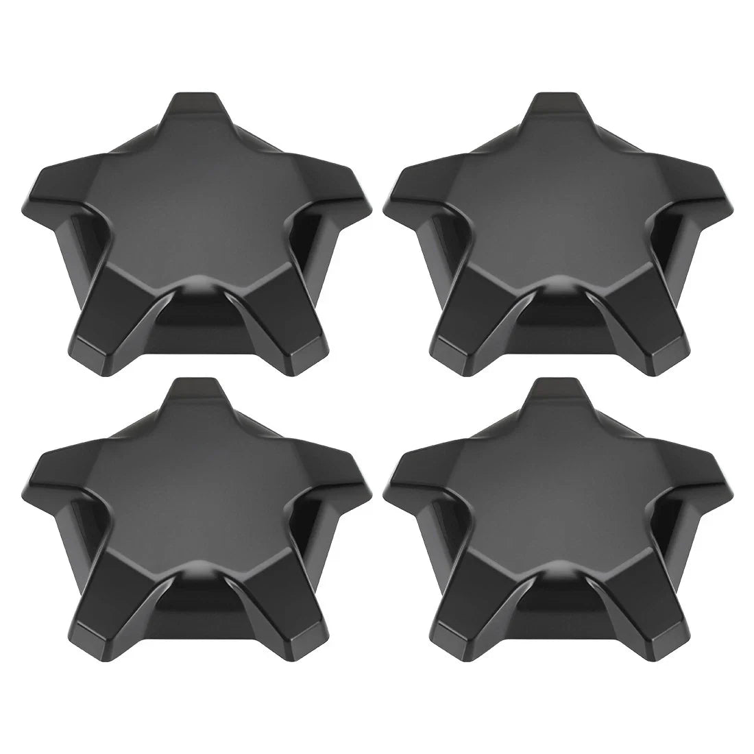 Set of 4 Matte Flash Black 5 Lug Rim Caps for Polaris RZR Pro R (2022–2024)