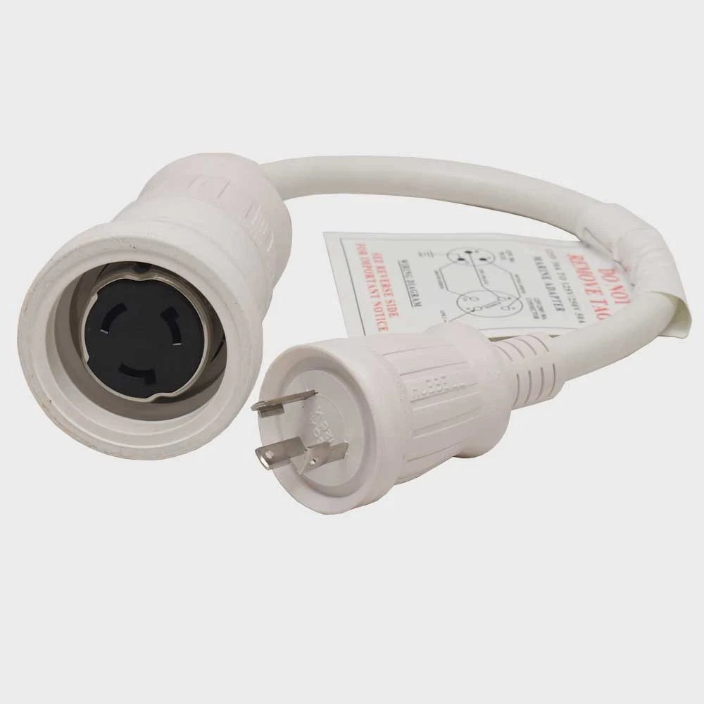 Hubbell Boat Shore Power Adapter HBL61CM35W - 125V to 125/250V 14In
