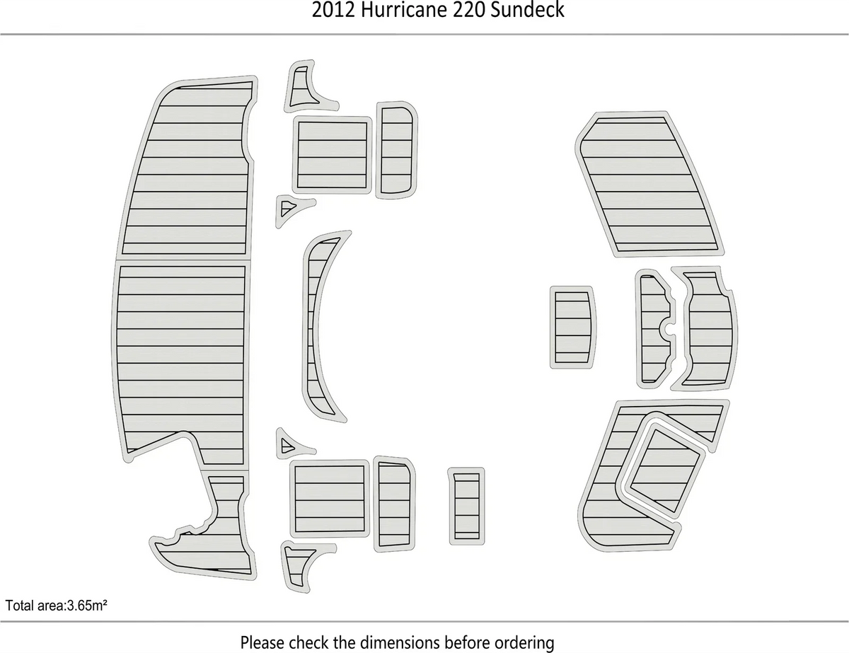 EVA Pad Swim Platform Cockpit Flooring Mat for Hurricane 220 Sundeck (2012)