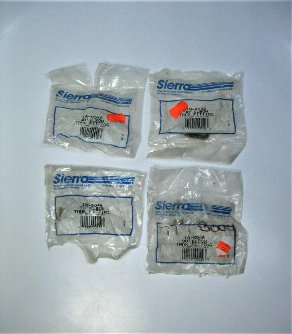 Sierra 18-8046 4 Pack Marine 90° 1/8" X 1/4" NPT Fuel Tank Elbow Fittings