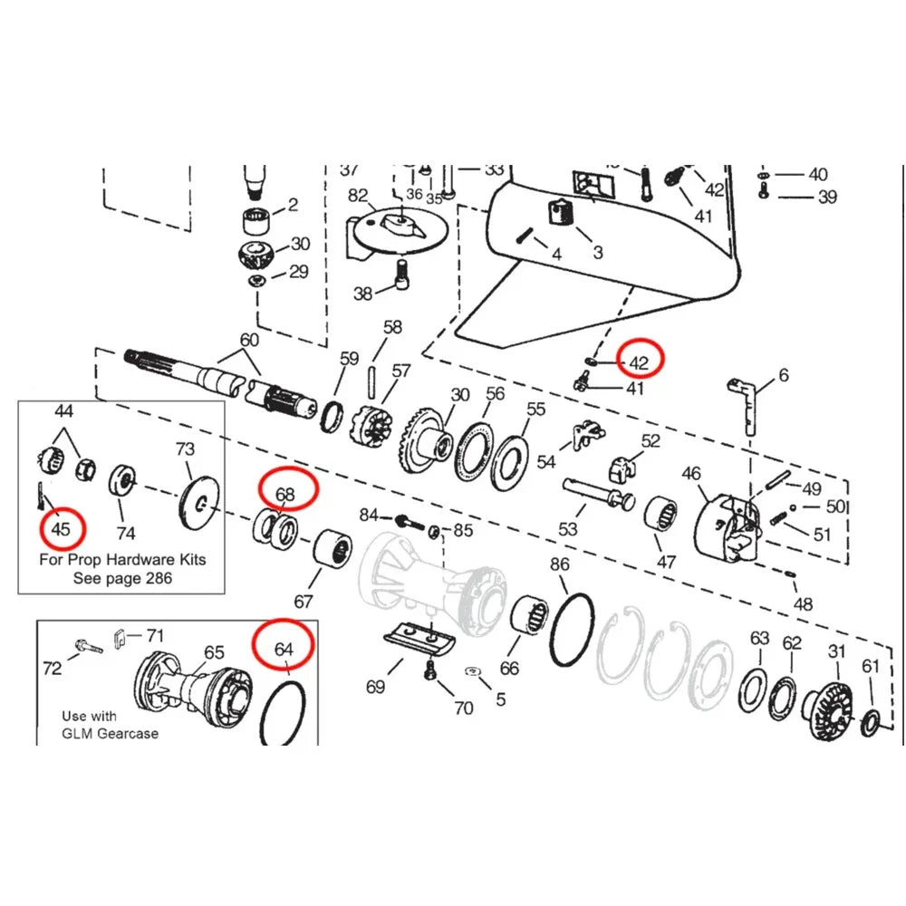 Prop Shaft Oil Seal O-ring Set for Johnson Evinrude V6 & V8 (320862, 305123)