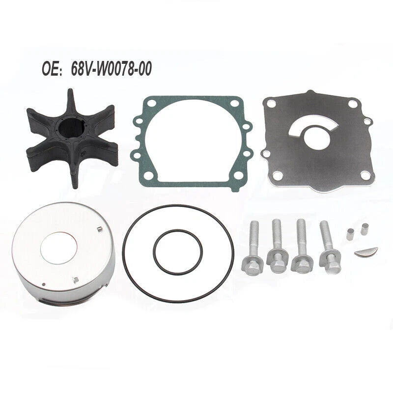 Water Pump Impeller Kit 68V-W0078-00 for Yamaha 4-Str F 75 90 115 HP Outboard