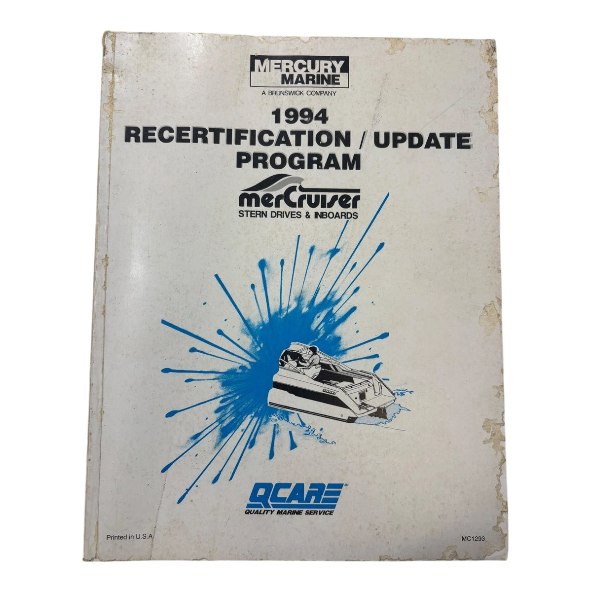 Mercury Marine MC1293, 1994 Recertificatio N/ Update Program Service Manual