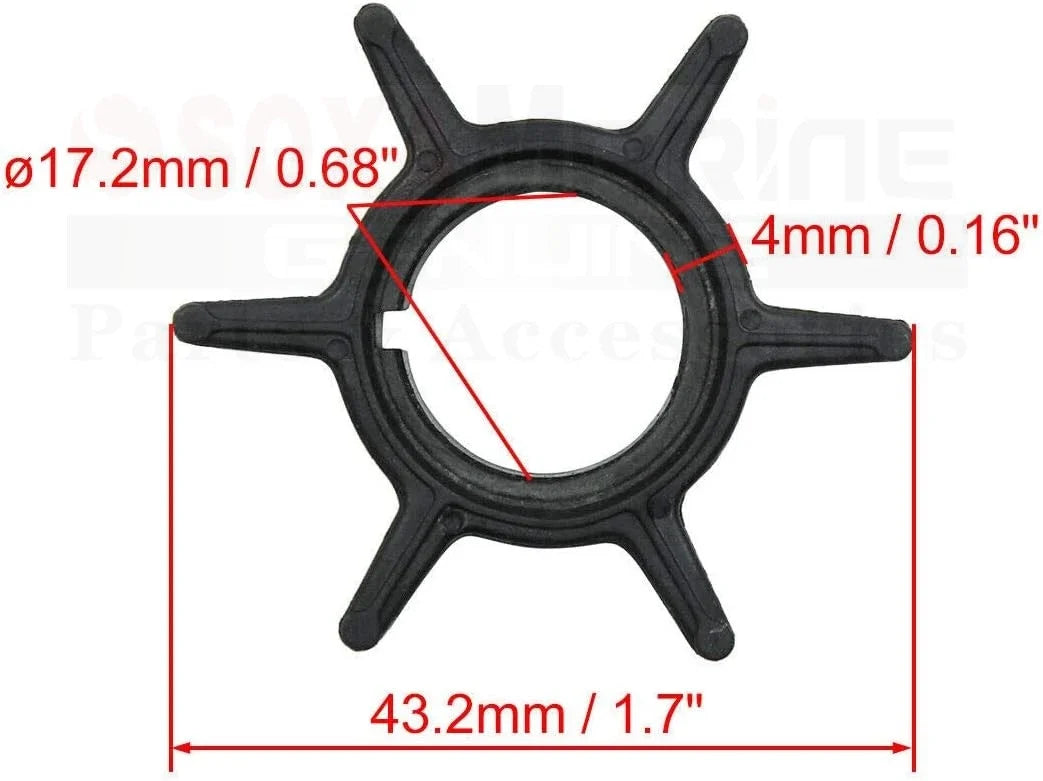 Water Pump Impeller w/Key for Mercury 4-Stroke 25 30 HP EFI (47-161541)