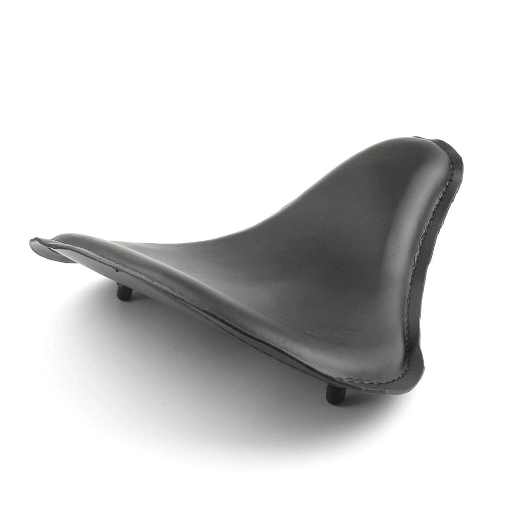 Black Leather Solo Slim Seat for Harley Bobber Chopper (UK)