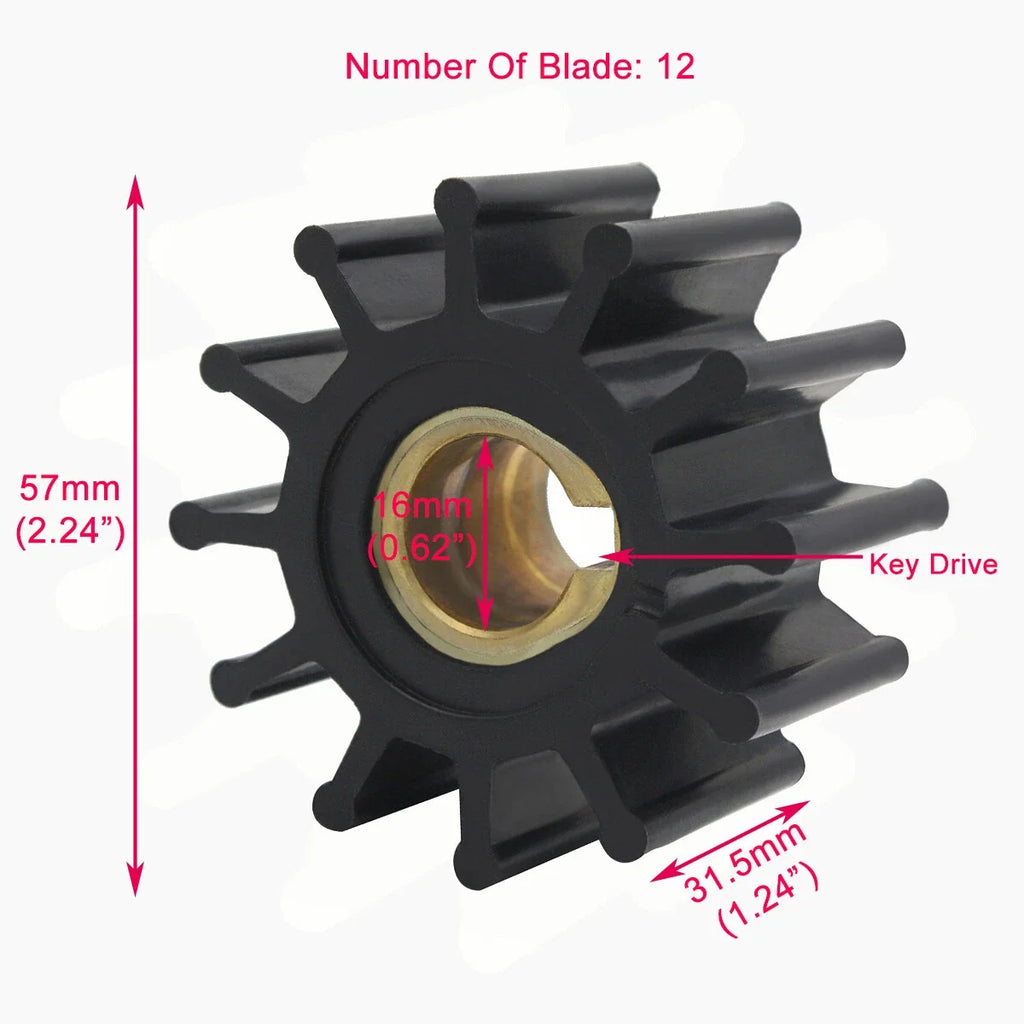 Flexible Impeller & O-ring for Jabsco 4568-0001 OBR 6620 (OBR 6620)