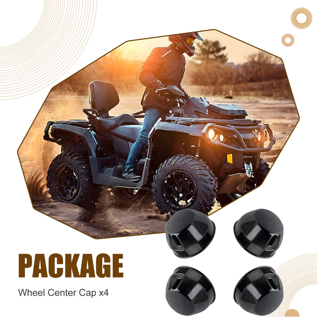 Set of 4 Rubber Wheel Caps for Yamaha Grizzly 350 400 450 600 660 (2007–2014) 5GT-2512A-00-00