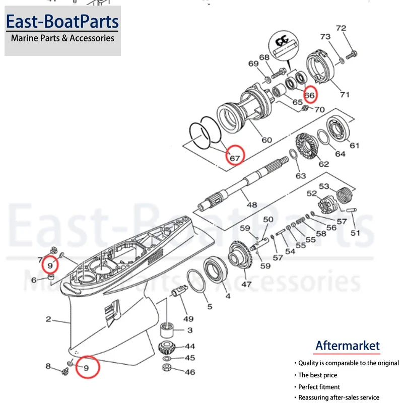 Lower Unit Repair Seal Kit for Yamaha 2-Stroke 200-225HP (Most Models)