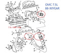 Exhaust Bellow Kit for OMC Sterndrive Cobra (3852742, 18-2781, 9-72801, 89230)