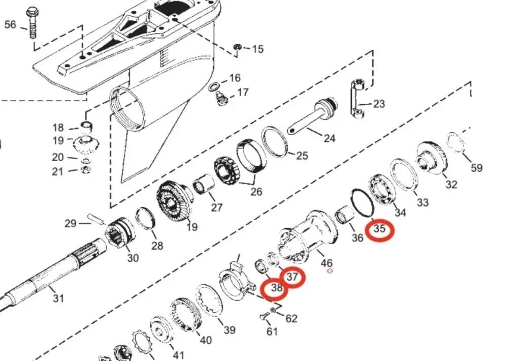 Prop Shaft Seal Kit for Mercury Marine 4 Stroke (65-150 HP)
