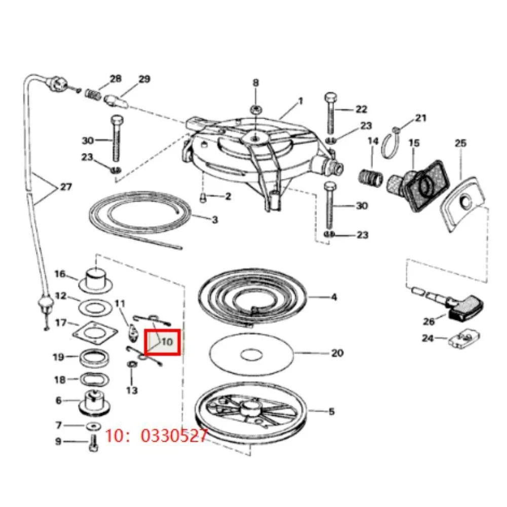2PC Spring Plate to Pawl for OMC Evinrude Johnson BRP (1993–1993) 330527, 93-08665