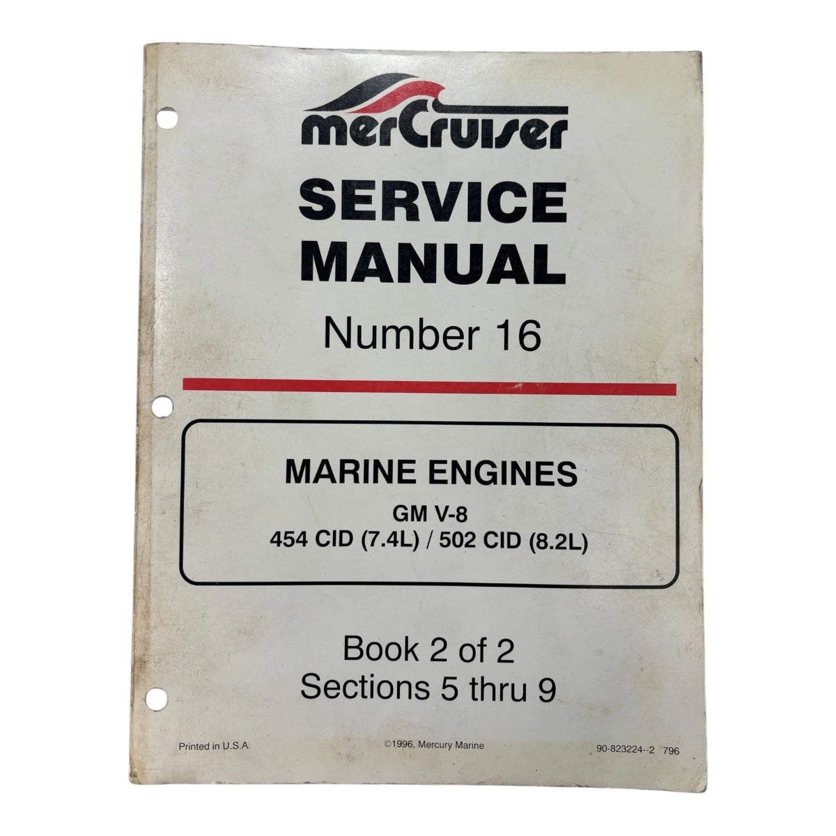 MerCruiser 90-823224 - 2, #16 GM V-8 Marine Engines Book 2 of 2 Service Manual