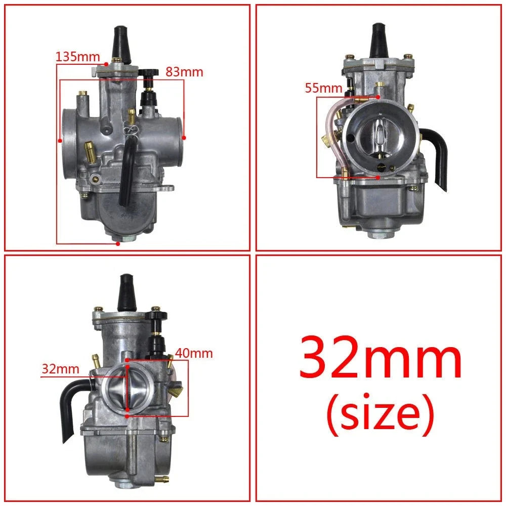 32mm Carburetor with Power Jet for PWK32 250-300cc (2/4 Stroke)